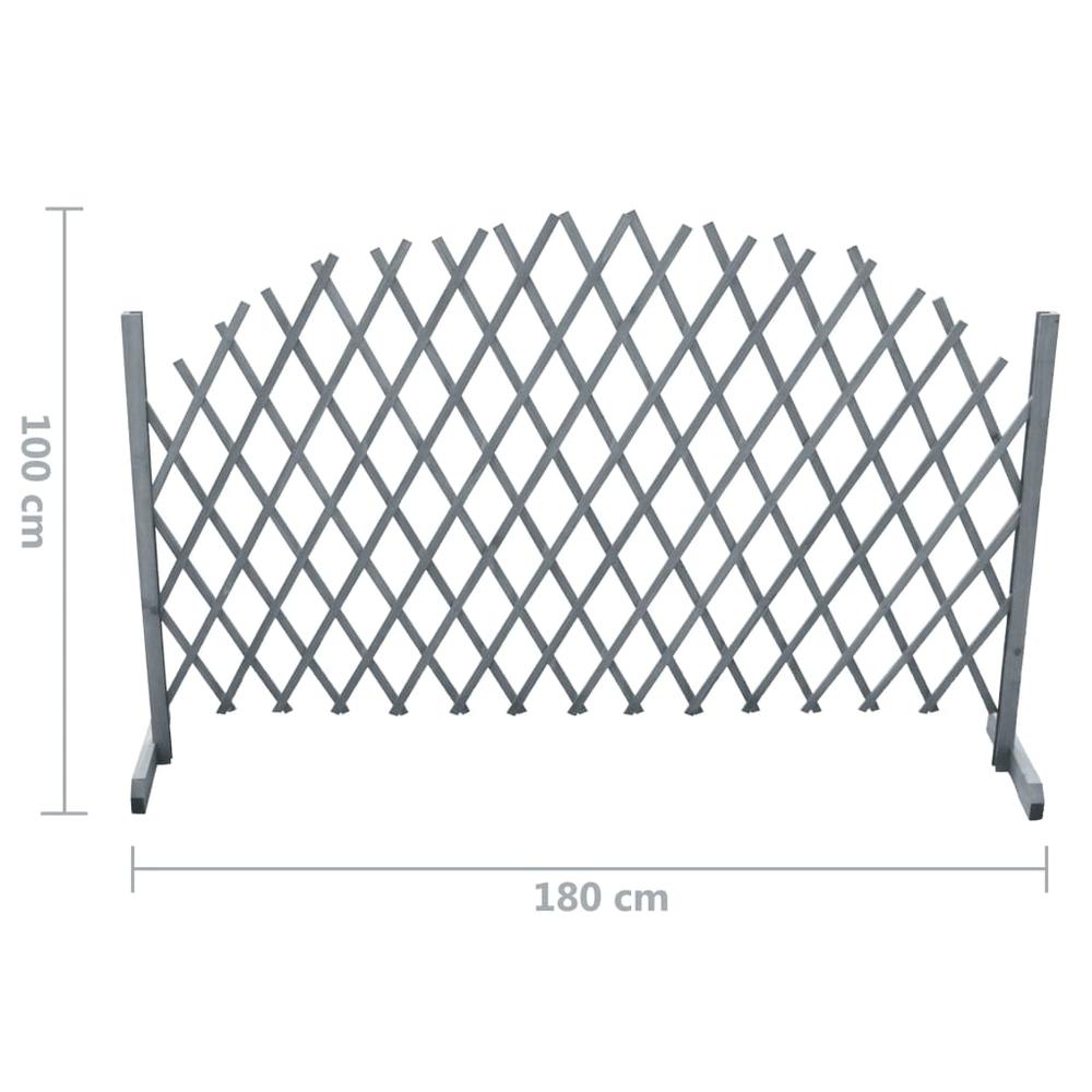 vidaXL Trellis Fence Solid Firwood 5.9'x3.3' Gray. Picture 4