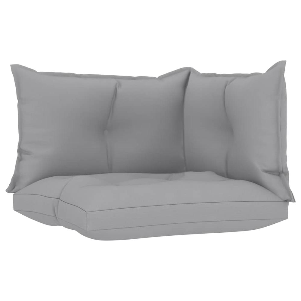 vidaXL Pallet Sofa Cushions 3 pcs Gray Fabric. Picture 2