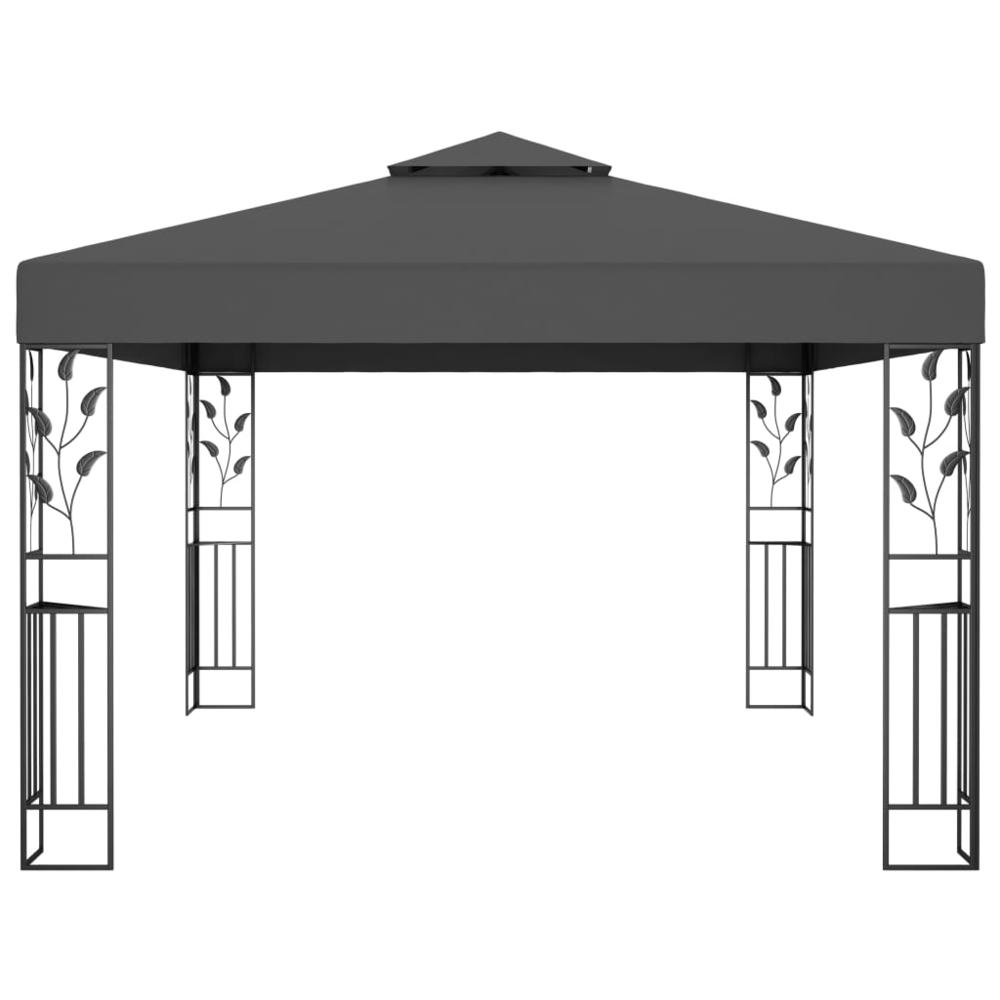 vidaXL Gazebo with Double Roof 118.1"x157.5" Anthracite 8031. Picture 3