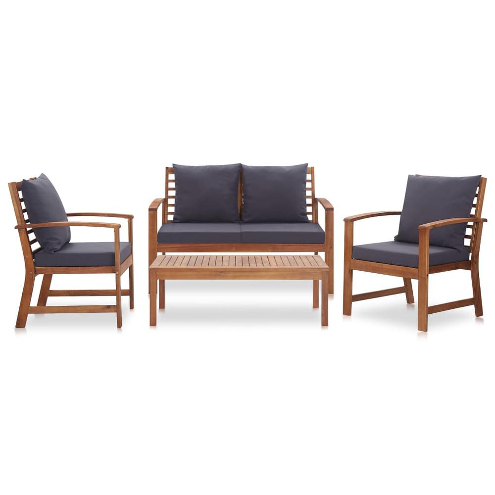 vidaXL 4 Piece Garden Lounge Set with Cushions Solid Acacia Wood, 47284. Picture 2