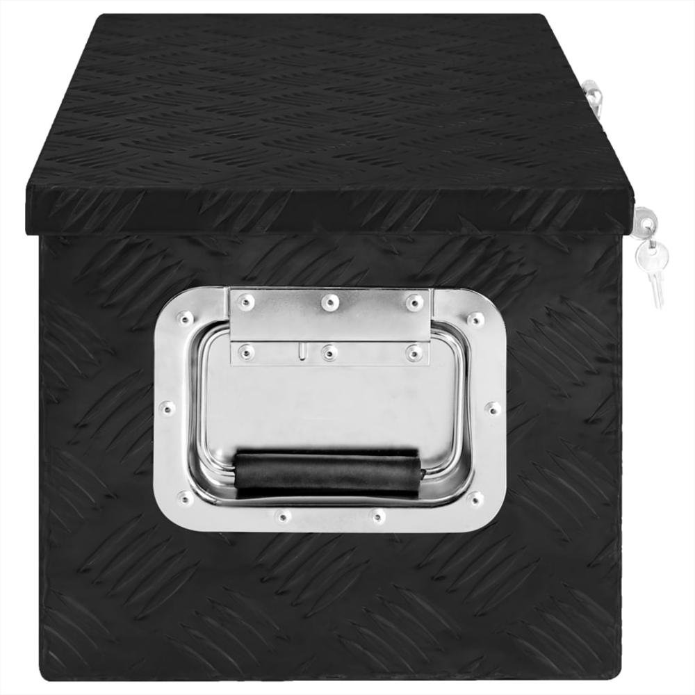 vidaXL Storage Box Black 27.6"x12.2"x10.6" Aluminum. Picture 3