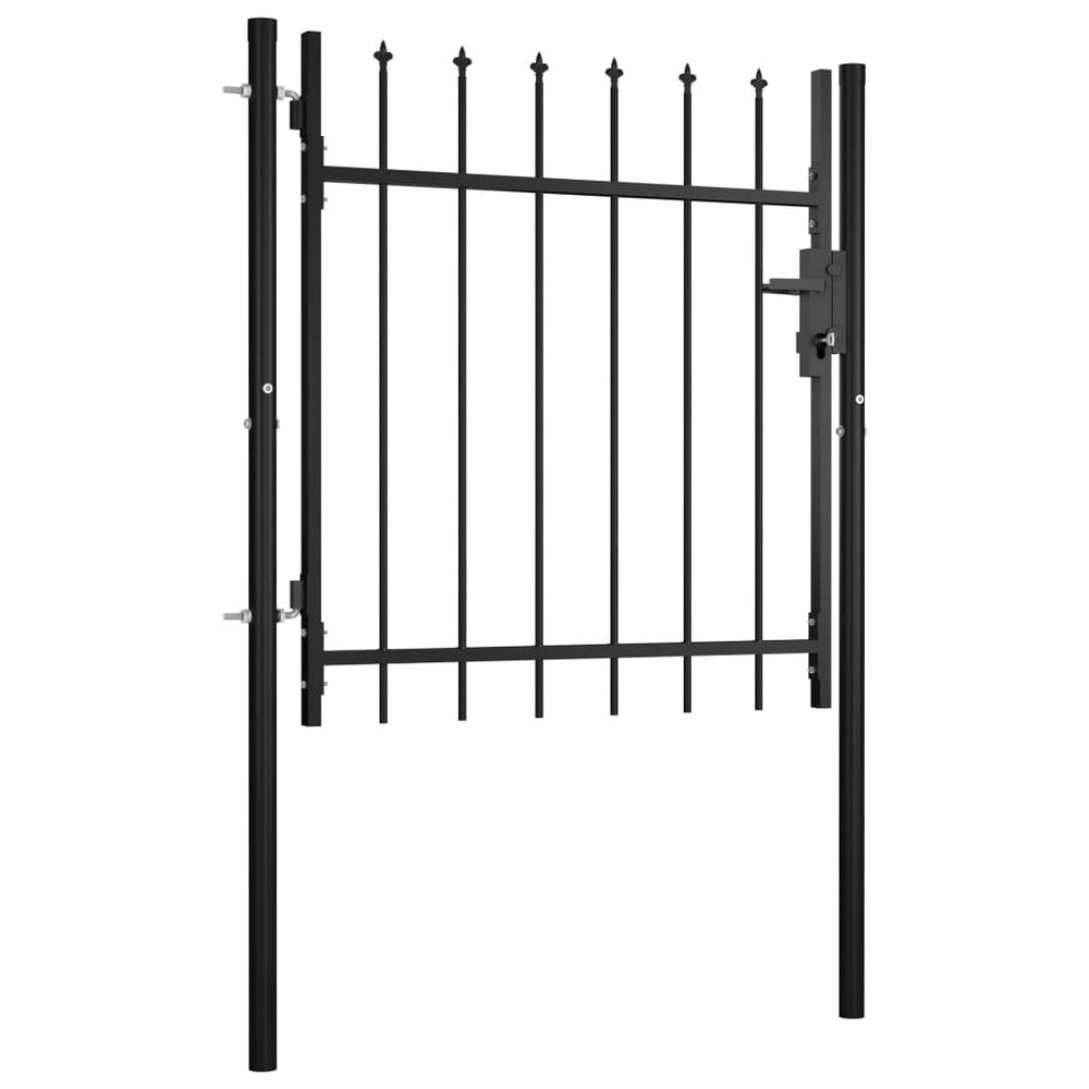 vidaXL Door Fence Gate with Spear Top 39.4"x29.5". Picture 2