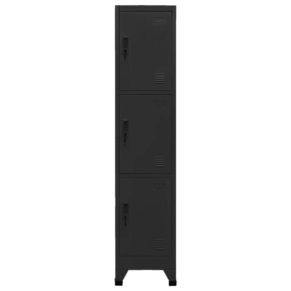 vidaXL Locker Cabinet Black 15"x17.7"x70.9" Steel, 339782. Picture 2