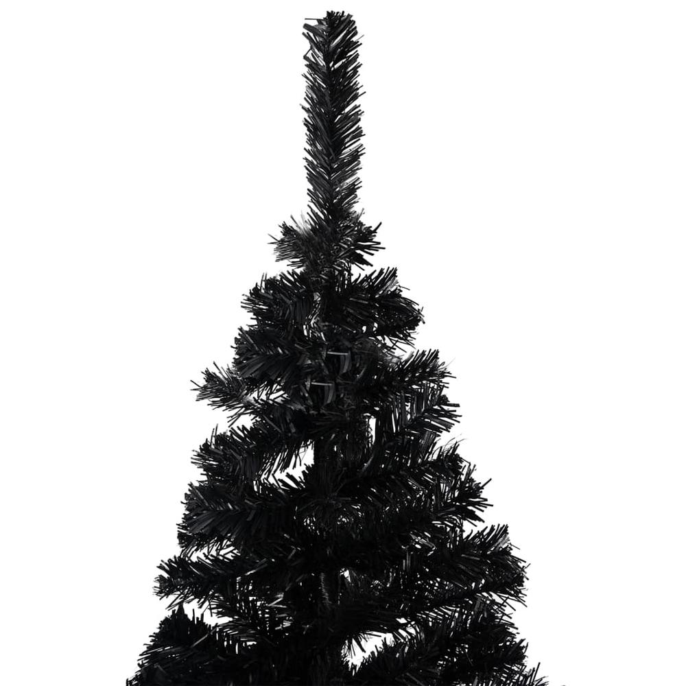 vidaXL Artificial Christmas Tree with LEDs&Ball Set Black 70.9" PVC, 3077676. Picture 3