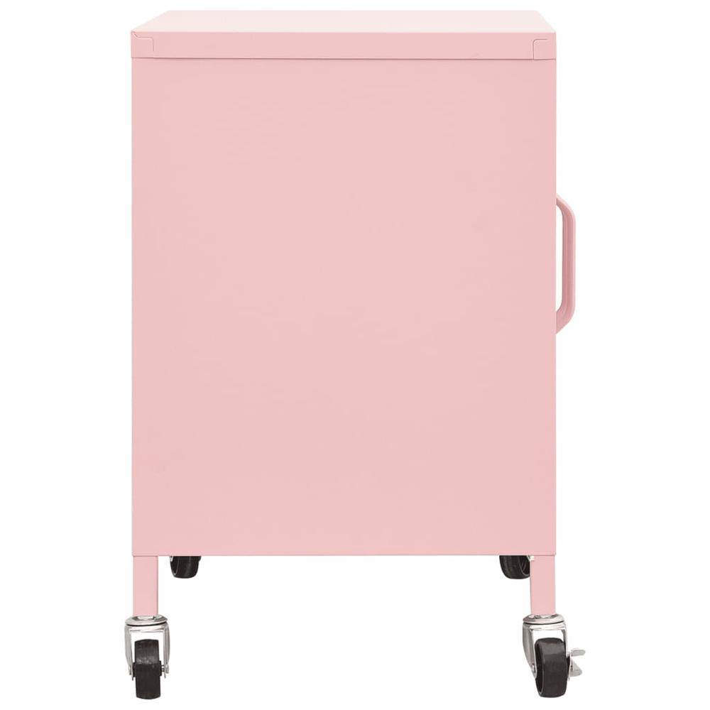 vidaXL Storage Cabinet Pink 23.6"x13.8"x22" Steel. Picture 4
