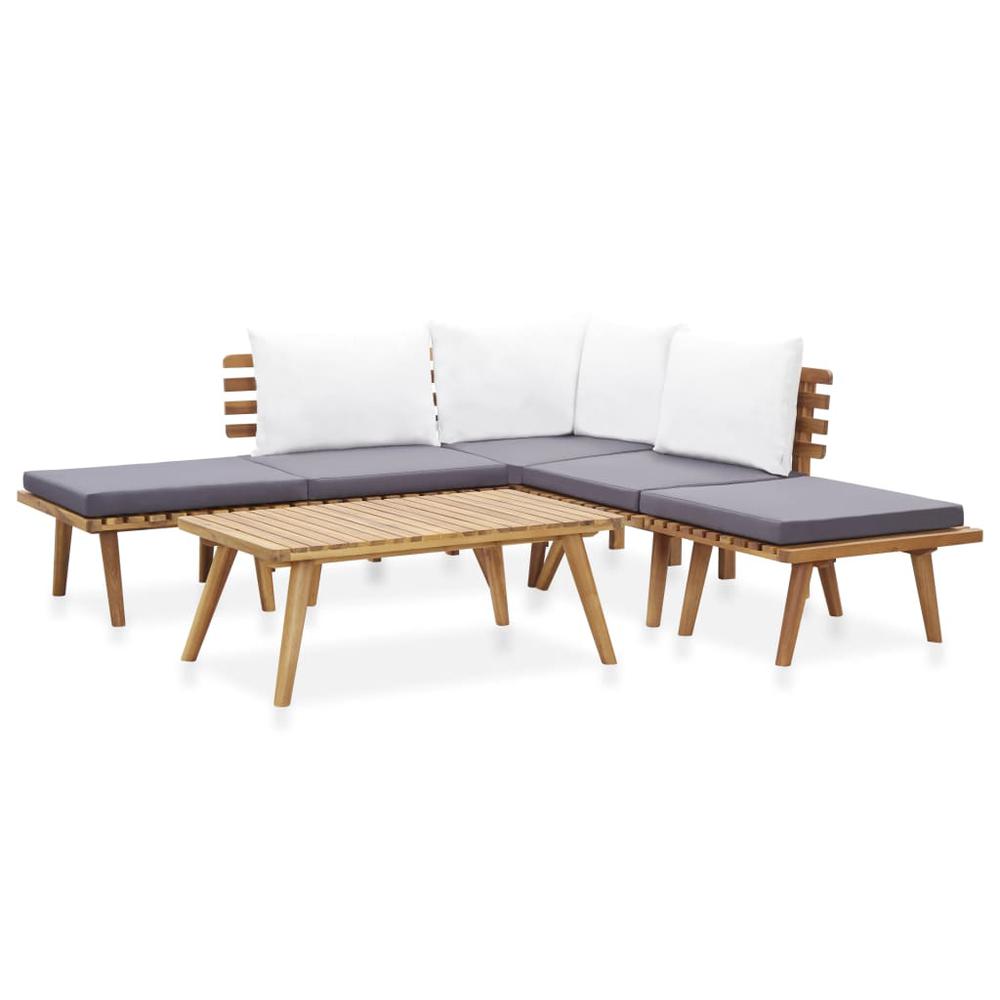 vidaXL 6 Piece Patio Lounge Set Solid Wood Acacia. Picture 1