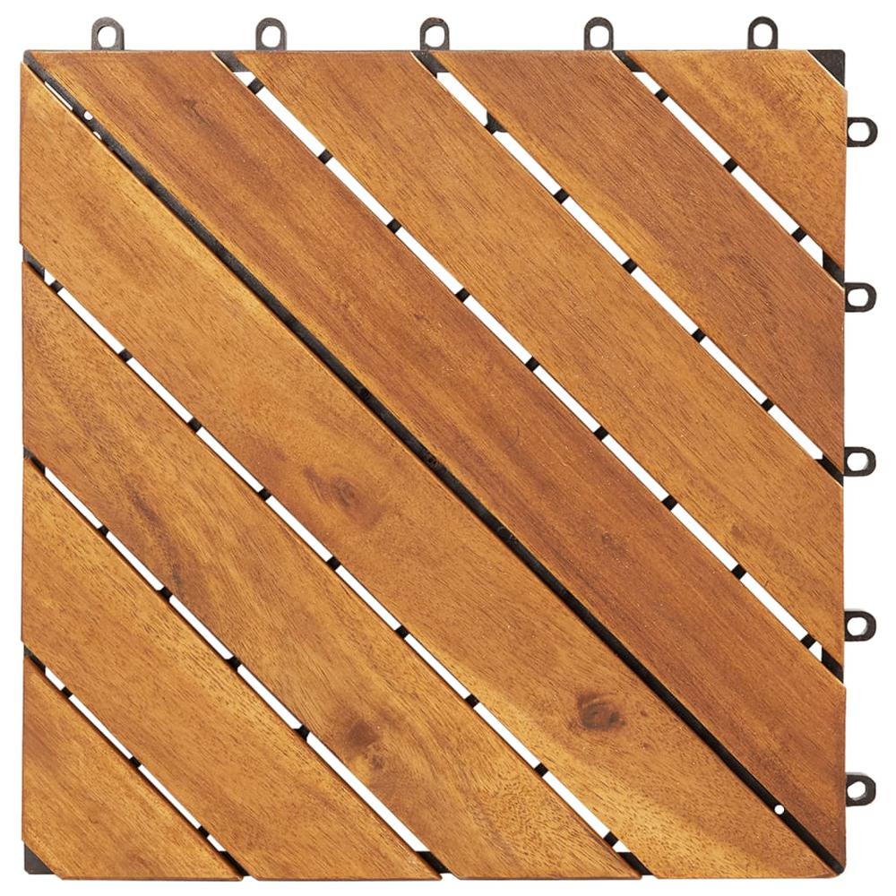 vidaXL Decking Tiles 10 pcs 11.8"x11.8" Solid Acacia Wood. Picture 3