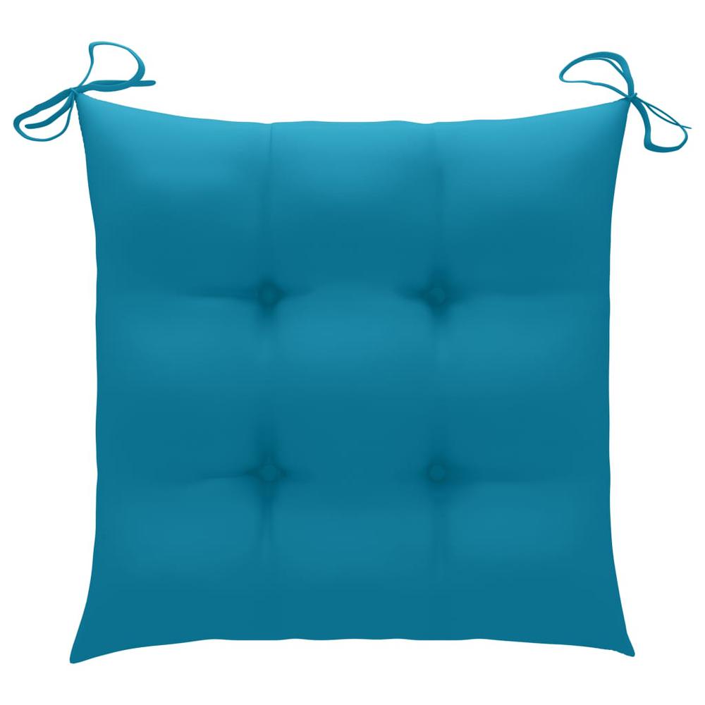 vidaXL Chair Cushions 6 pcs Light Blue 15.7"x15.7"x2.8" Fabric. Picture 2
