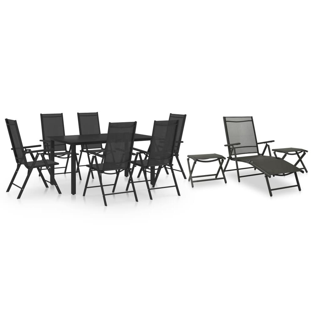 vidaXL 10 Piece Patio Dining Set Black and Anthracite. The main picture.