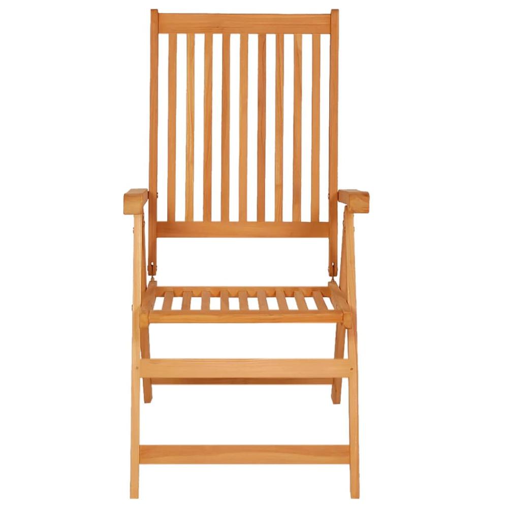vidaXL Reclining Patio Chairs 8 pcs Solid Teak Wood. Picture 3
