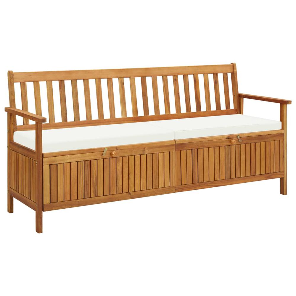 vidaXL Storage Bench with Cushion 66.9" Solid Acacia Wood, 45912. Picture 1