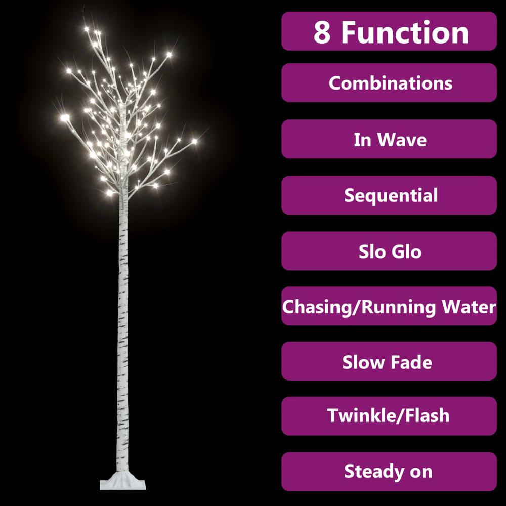 vidaXL Christmas Tree 220 LEDs 7.2' Cold White Willow Indoor Outdoor. Picture 3