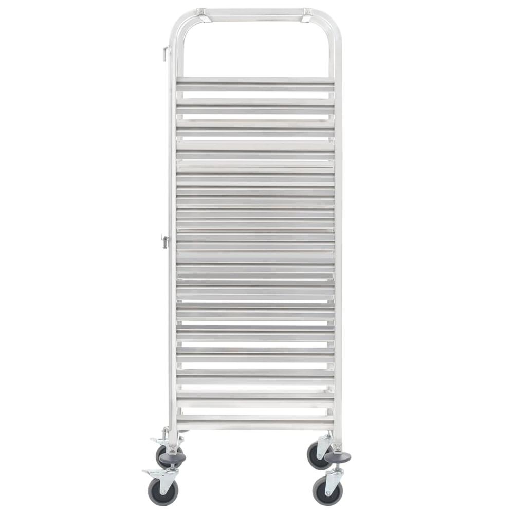 vidaXL Kitchen Trolley for 16 Trays 15"x21.7"x64.2" Stainless Steel, 50920. Picture 2