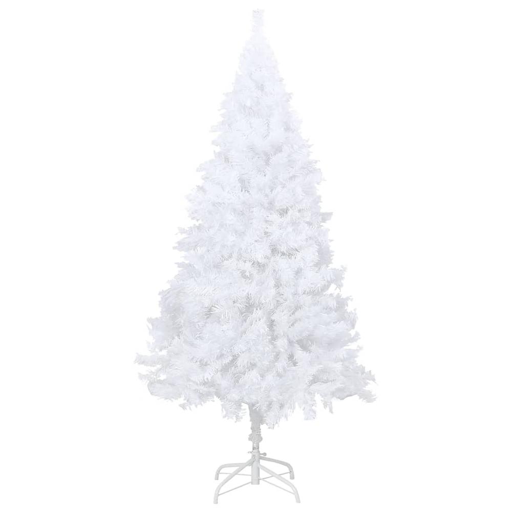 vidaXL Artificial Christmas Tree with Thick Branches White 47.2" PVC. Picture 2