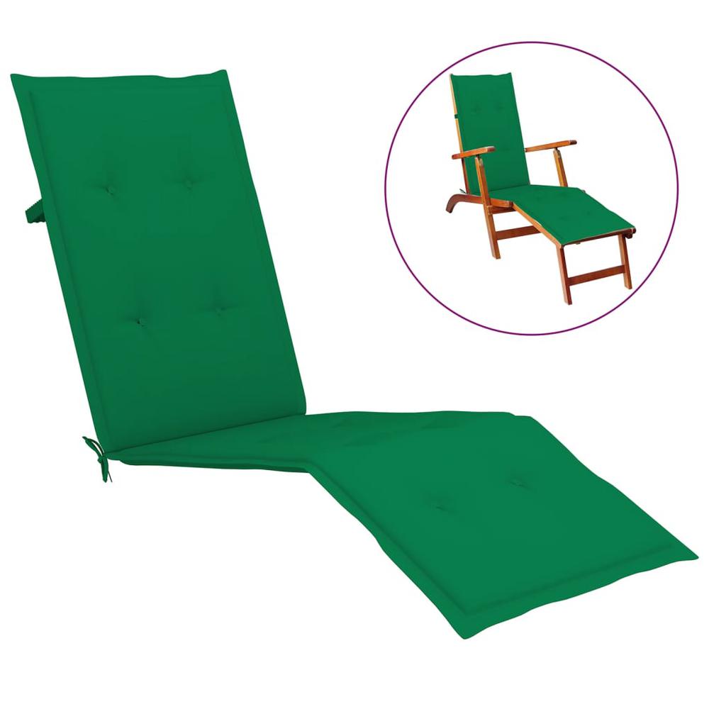 vidaXL Deck Chair Cushion Green (29.5"+41.3")x19.7"x1.2". Picture 1