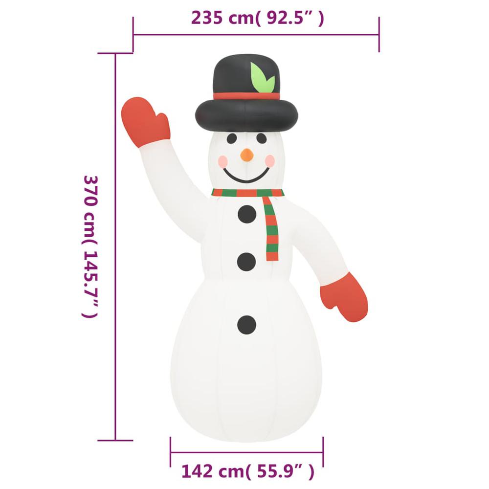 vidaXL Christmas Inflatable Snowman with LEDs 145.7". Picture 12