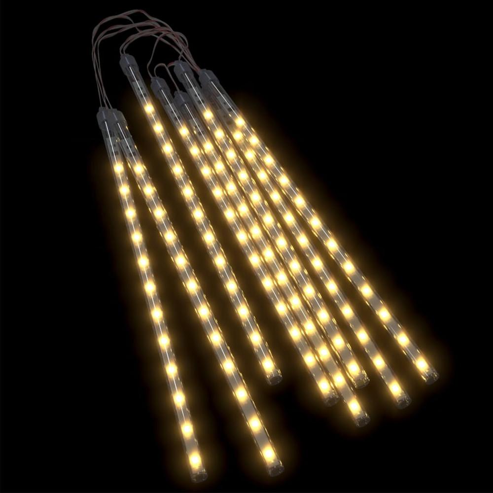 vidaXL Meteor Lights 8 pcs 11.8" Warm White 192 LEDs Indoor Outdoor. Picture 2