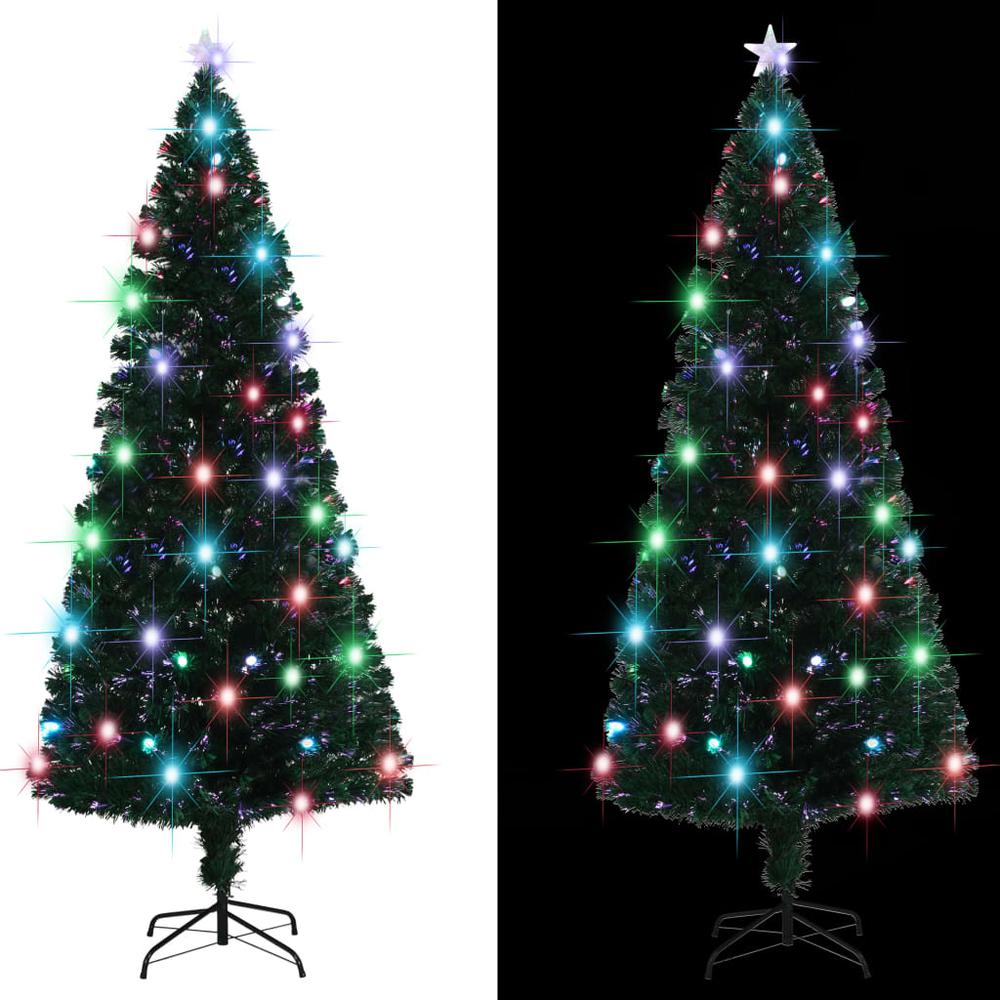 vidaXL Artificial Christmas Tree with Stand/LED 82.7" Fiber Optic. Picture 1