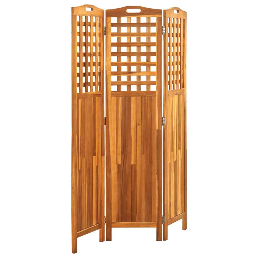 vidaXL 3-Panel Room Divider 47.6"x0.8"x66.9" Solid Acacia Wood. Picture 3