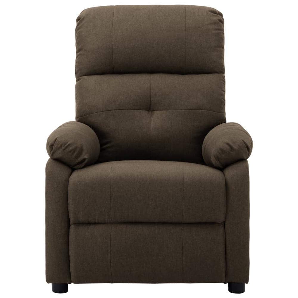 vidaXL Massage Recliner Chair Brown Fabric. Picture 2