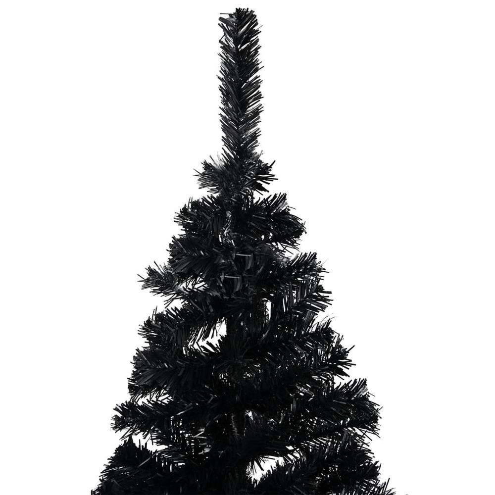 vidaXL Artificial Christmas Tree with LEDs&Ball Set Black 94.5" PVC, 3077592. Picture 3