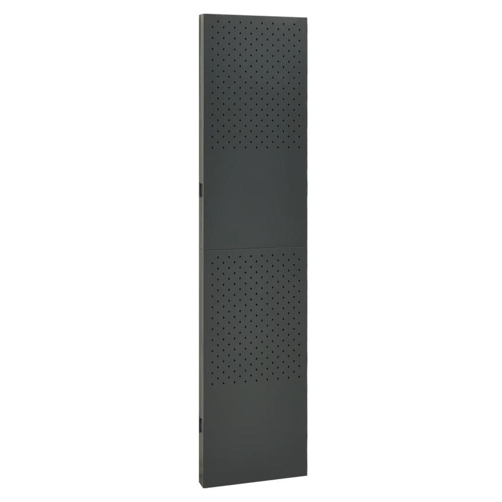 vidaXL 3-Panel Room Divider Anthracite 47.2"x70.9" Steel. Picture 4