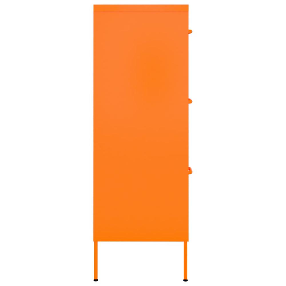 vidaXL Drawer Cabinet Orange 31.5"x13.8"x40" Steel. Picture 4