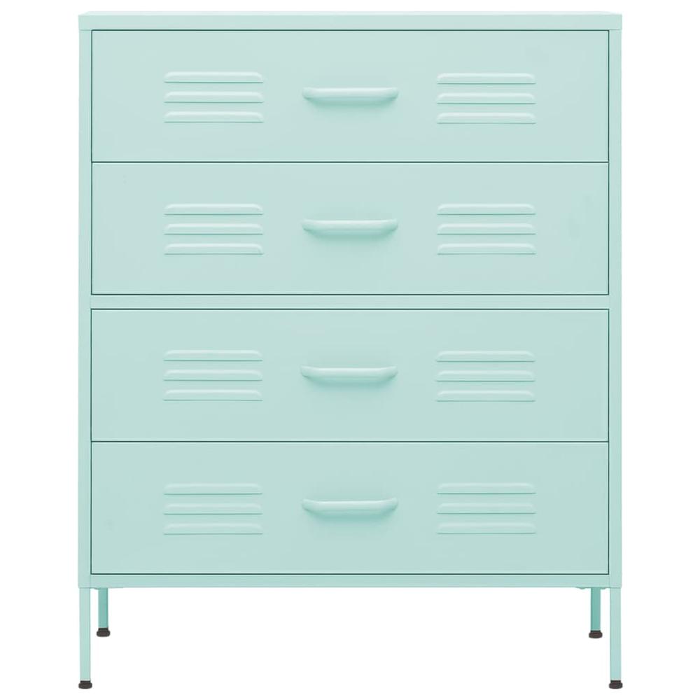 vidaXL Chest of Drawers Mint 31.5"x13.8"x40" Steel. Picture 3