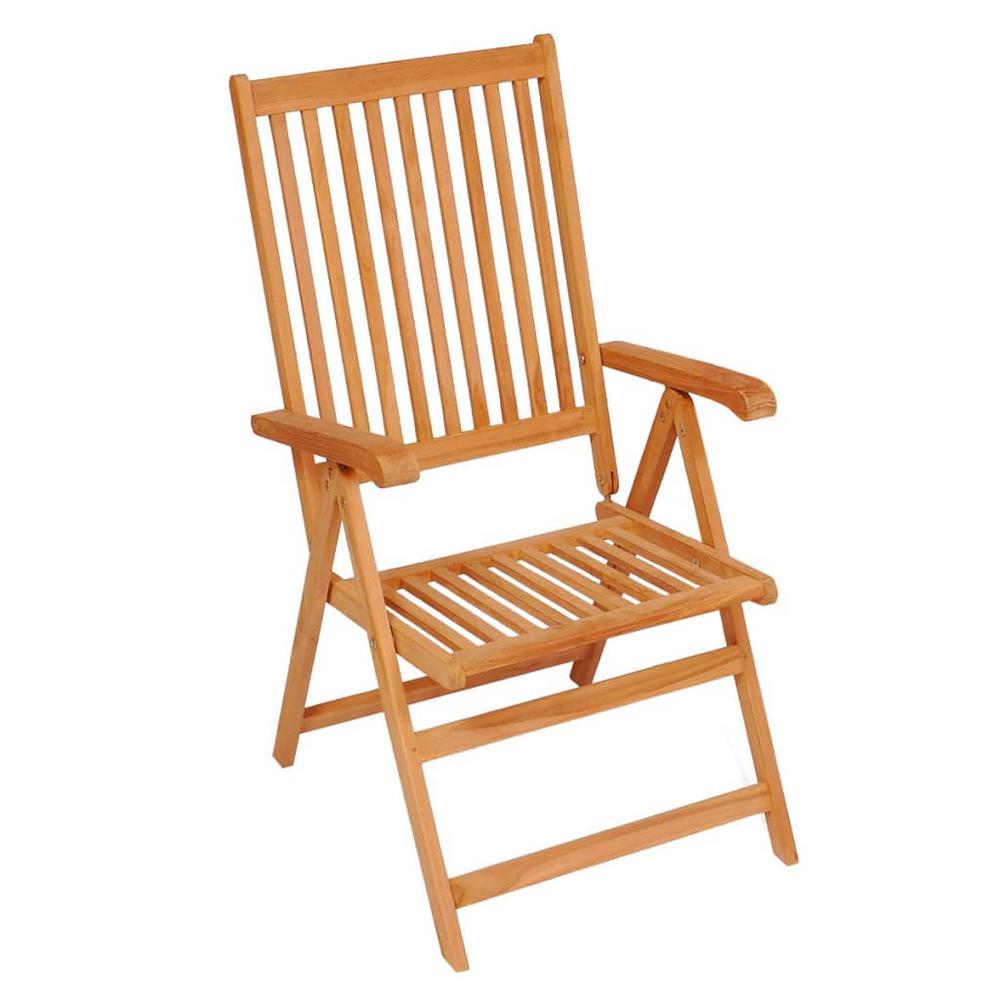 vidaXL Reclining Patio Chairs 8 pcs Solid Teak Wood. Picture 2