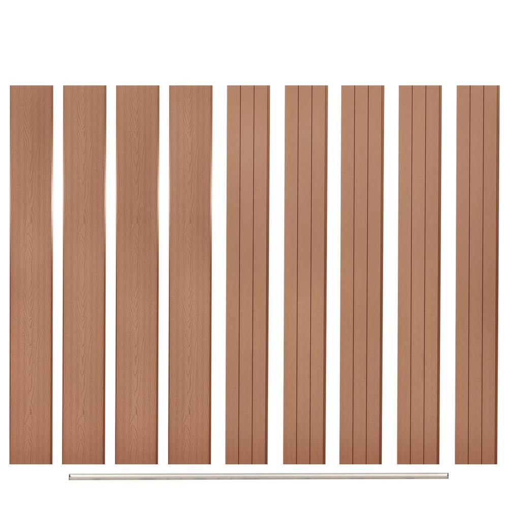 vidaXL Replacement Fence Boards 9 pcs WPC 66.9" Brown. Picture 1