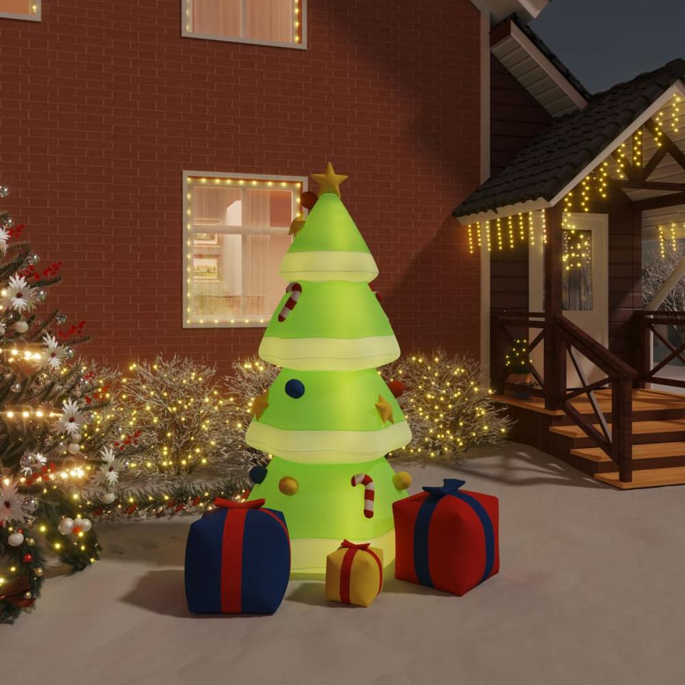 vidaXL Inflatable Christmas Tree with LEDs 94.5". Picture 1