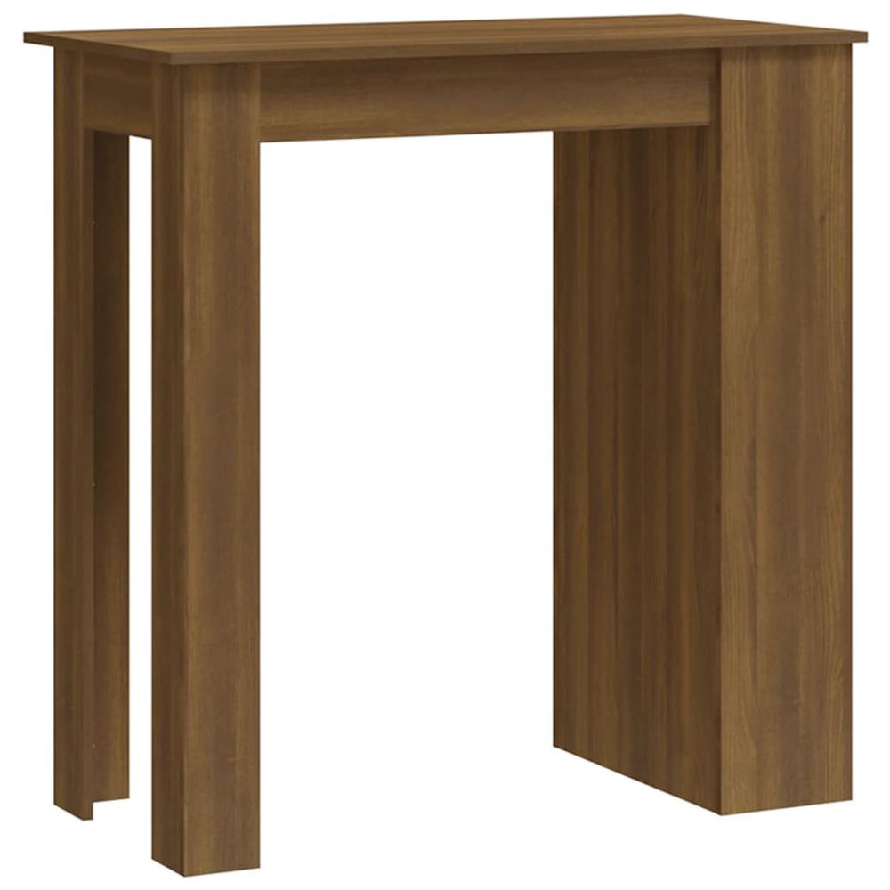 vidaXL Bar Table with Storage Rack Brown Oak 40.2"x19.7"x40.7" Engineered Wood. Picture 2