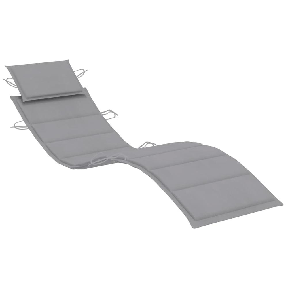 vidaXL Sun Lounger Cushion Gray 73.2"x22.8"x1.2". Picture 2