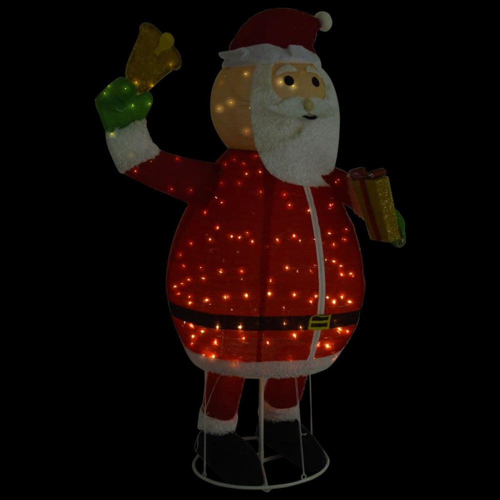 vidaXL Decorative Christmas Santa Claus Figure LED Luxury Fabric 70.9". Picture 2