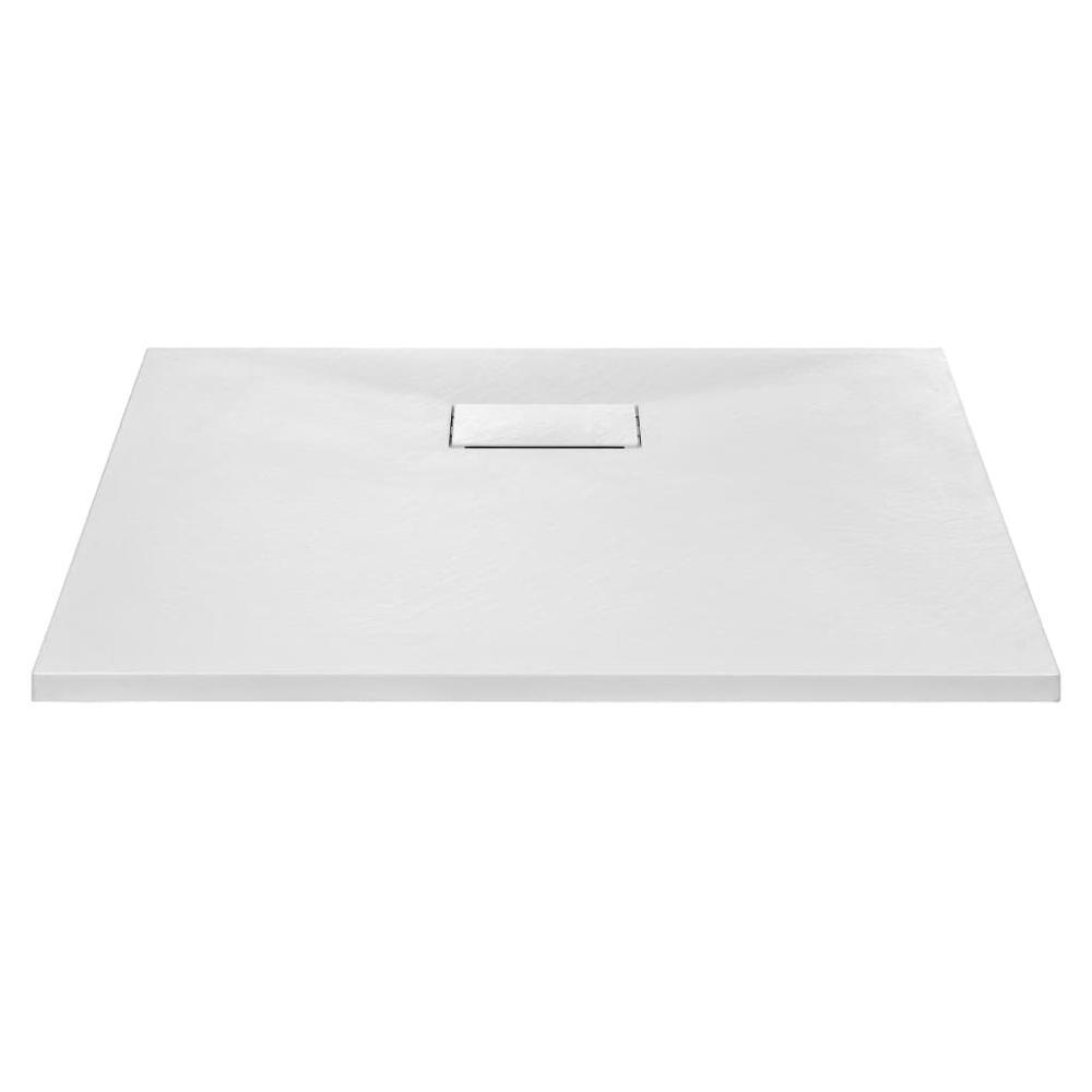 vidaXL Shower Base Tray SMC White 35.4"x31.5". Picture 3