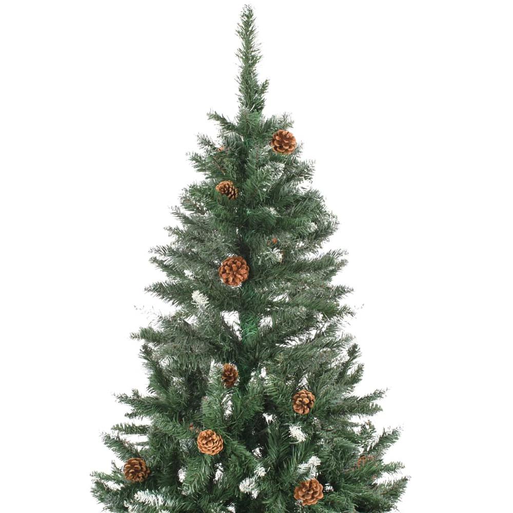 vidaXL Artificial Christmas Tree with Pine Cones and White Glitter 70.9". Picture 3