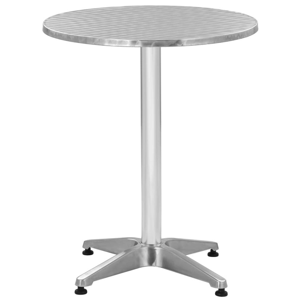 vidaXL Patio Table Silver 23.6"x27.6" Aluminum. Picture 1