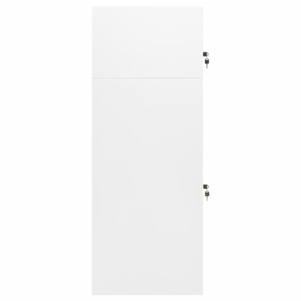 vidaXL Saddle Cabinet White 20.9"x20.9"x55.1" Steel. Picture 3