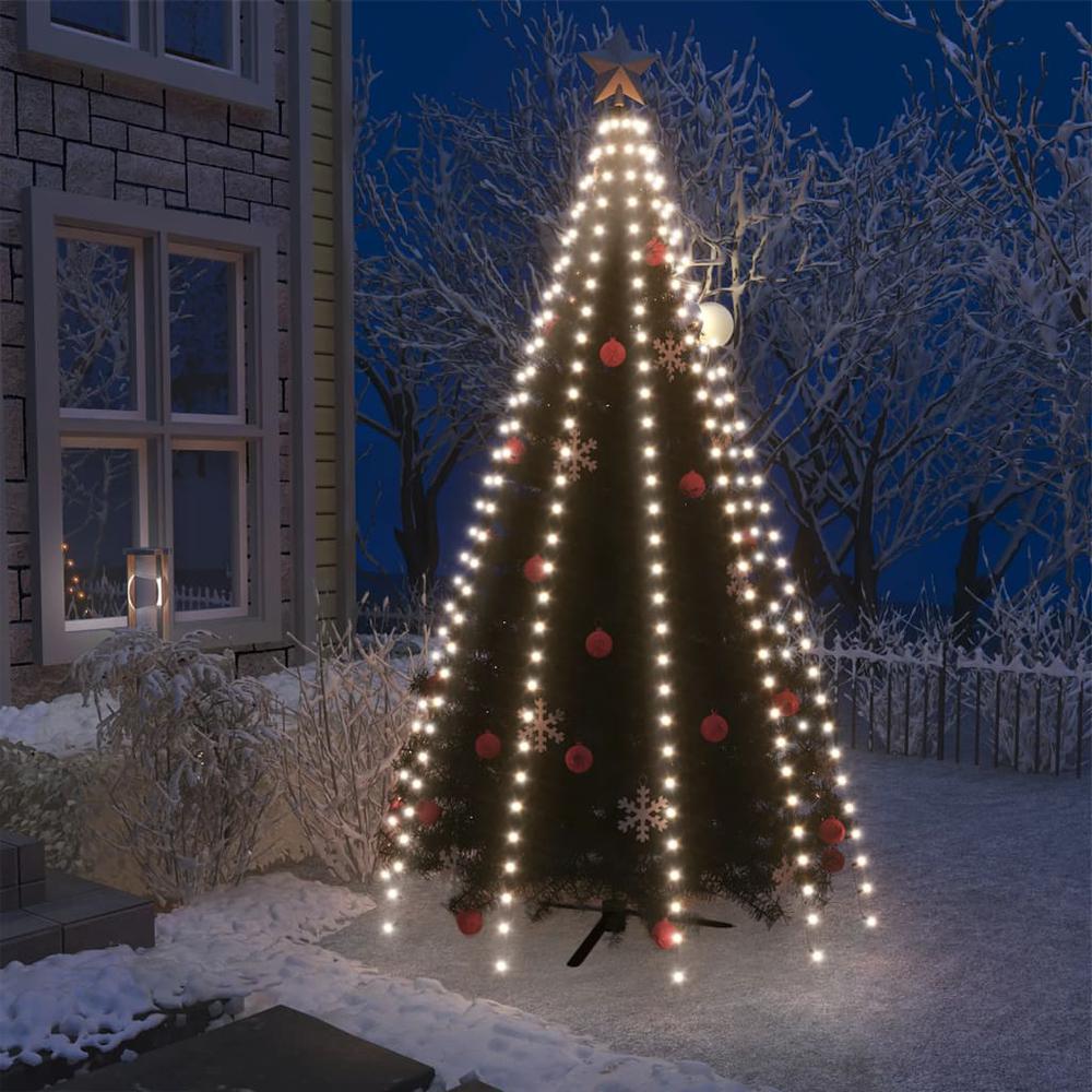 vidaXL Christmas Tree Net Lights with 300 LEDs Cold White 118.1". Picture 1