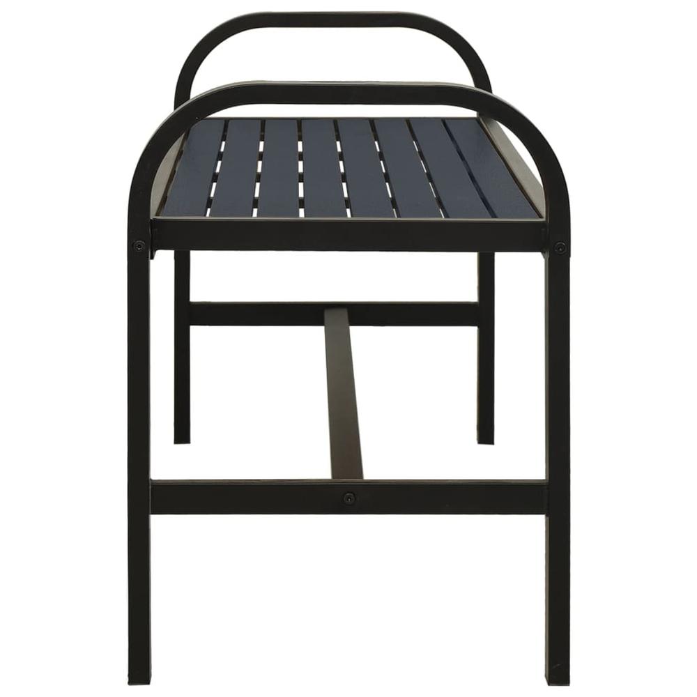 vidaXL Patio Bench 49" Steel and WPC Black. Picture 4