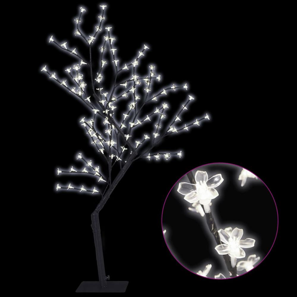 vidaXL Christmas Tree 128 LEDs Cold White Light Cherry Blossom 47.2". Picture 2