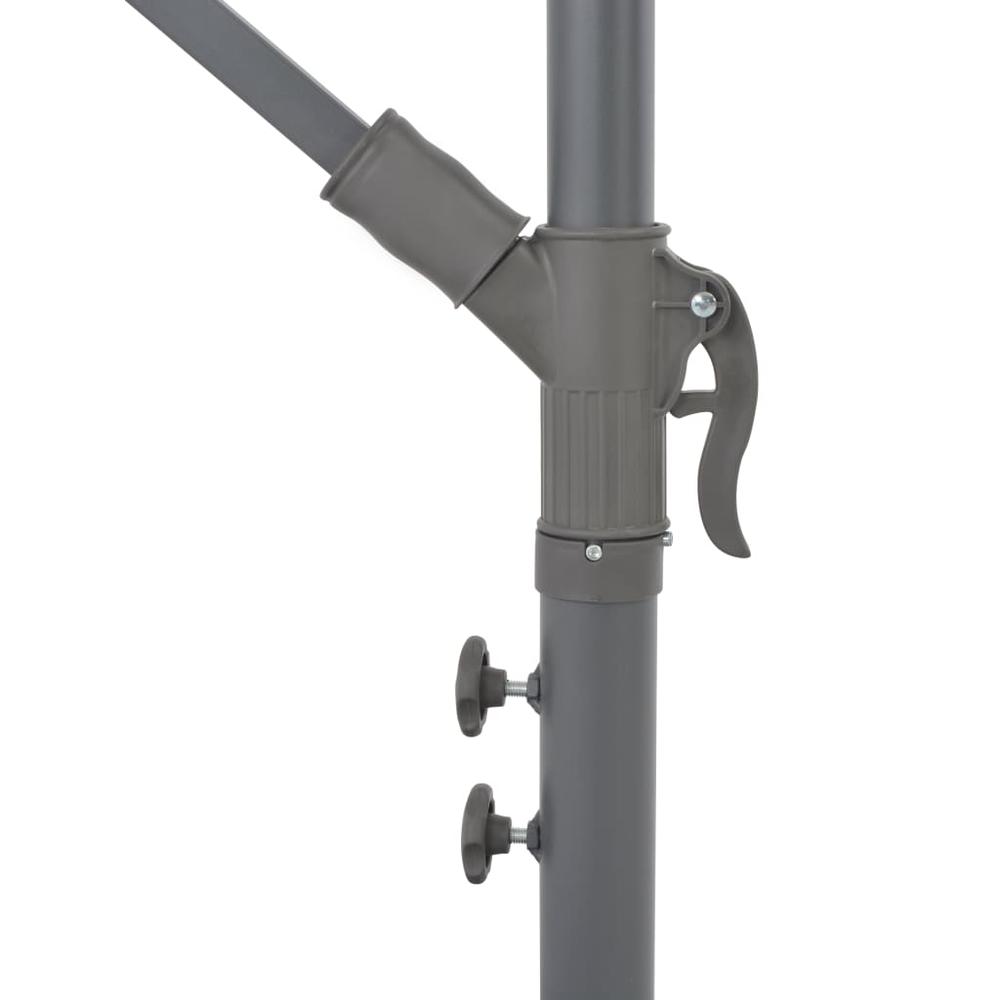 vidaXL Cantilever Umbrella with LED Lights and Steel Pole 118.1" Anthracite. Picture 4