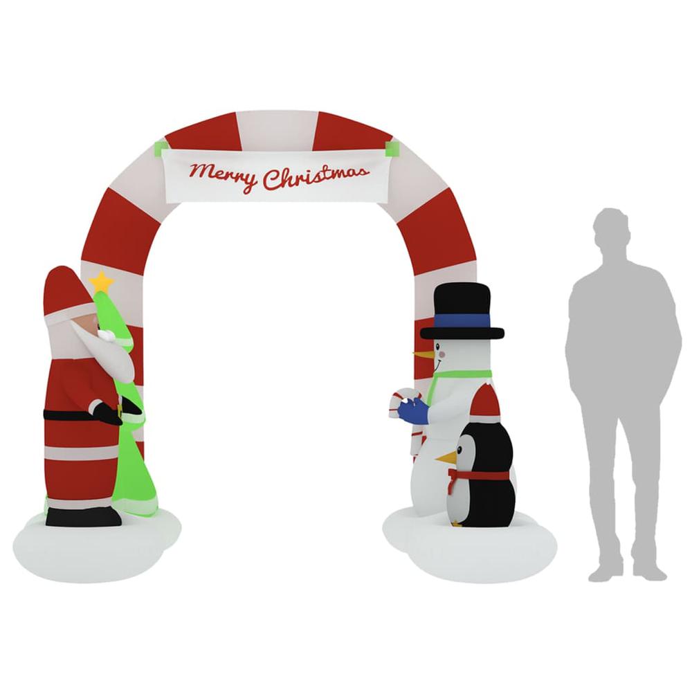 vidaXL Christmas Inflatable Santa & Snowman Arch Gate LED 102.4". Picture 11