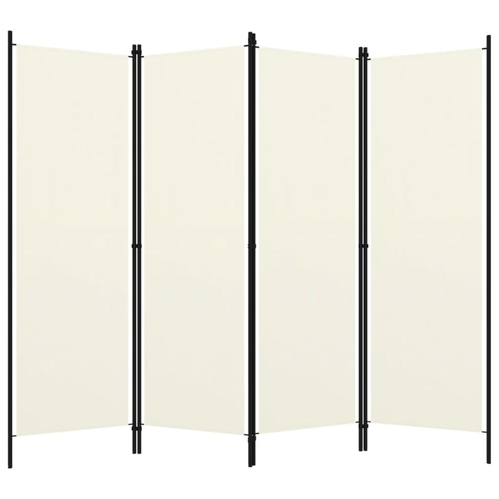 vidaXL 4-Panel Room Divider Cream White 78.7"x70.9". Picture 2
