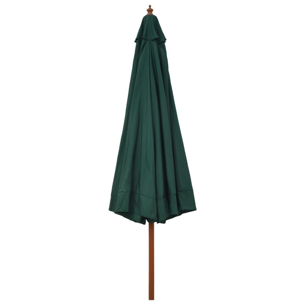 vidaXL Outdoor Parasol with Wooden Pole 129.9" Green. Picture 3