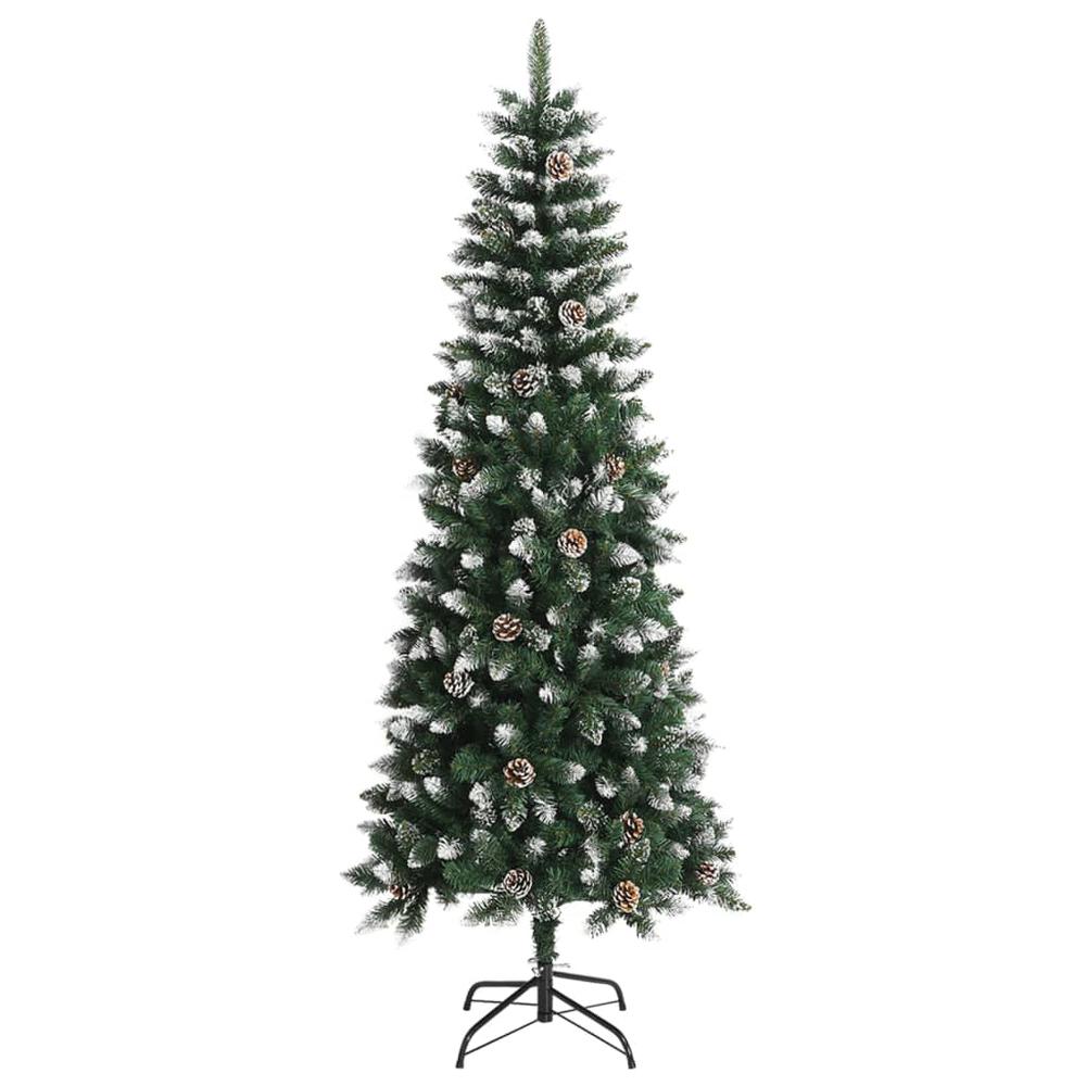 vidaXL Artificial Christmas Tree with Stand Green 82.7" PVC, 345176. Picture 2