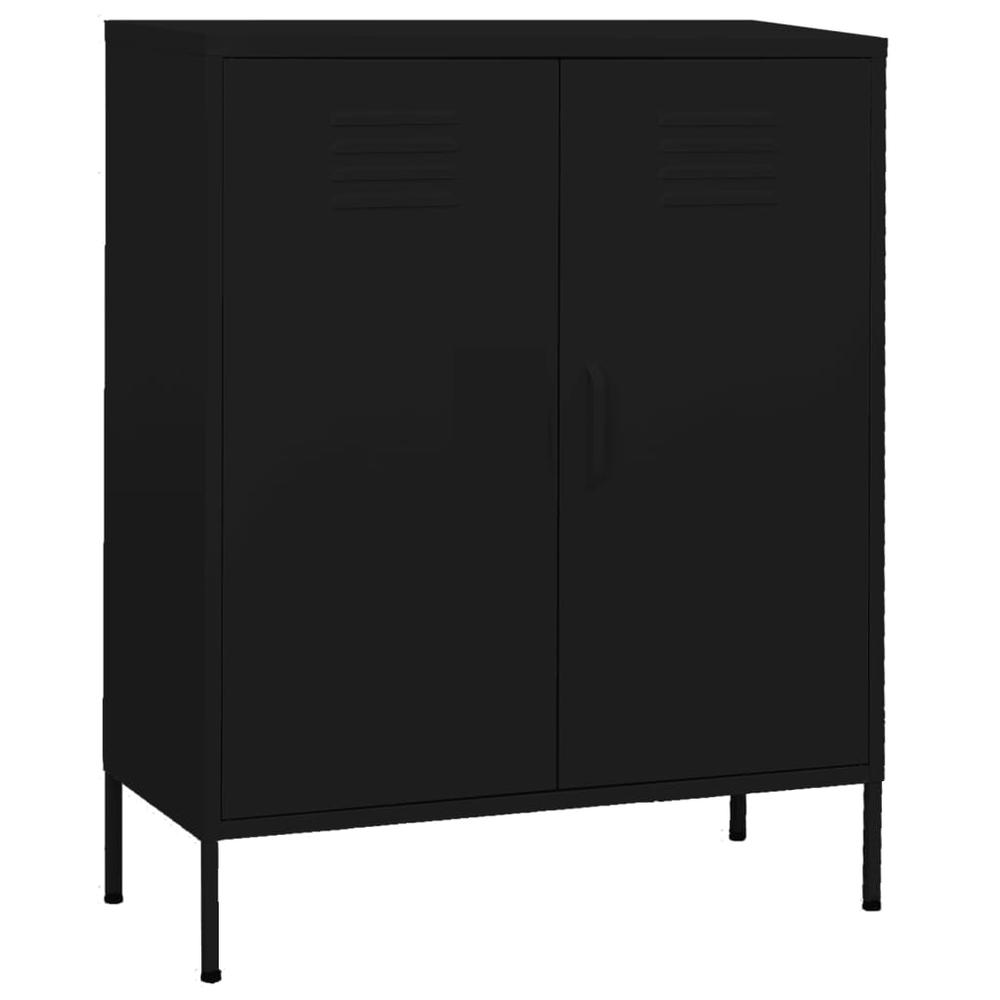 vidaXL Storage Cabinet Black 31.5"x13.8"x40" Steel, 336169. Picture 1