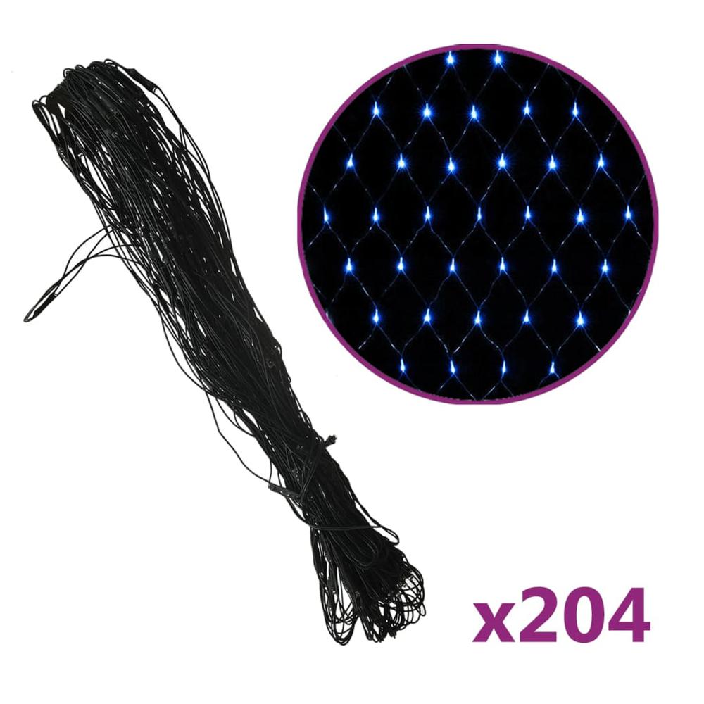 vidaXL Christmas Net Light Blue 9.8'x6.6' 204 LED Indoor Outdoor, 328775. Picture 2