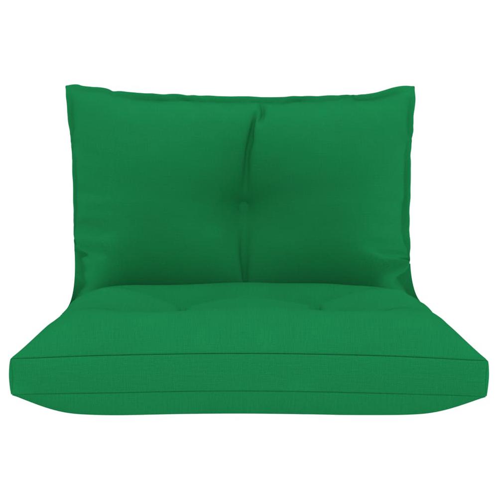 vidaXL Pallet Sofa Cushions 2 pcs Green Fabric. Picture 4