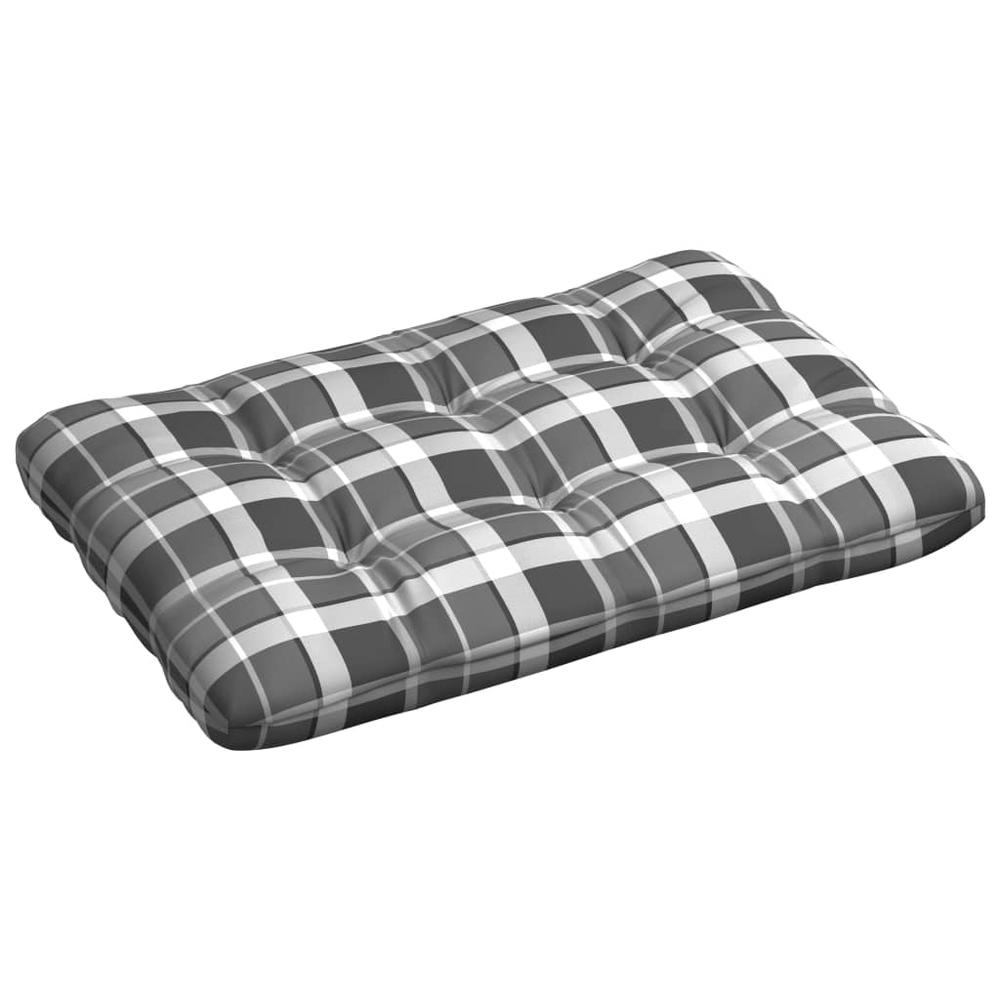 vidaXL Pallet Sofa Cushion Gray Check Pattern 47.2"x31.5"x3.9". Picture 2